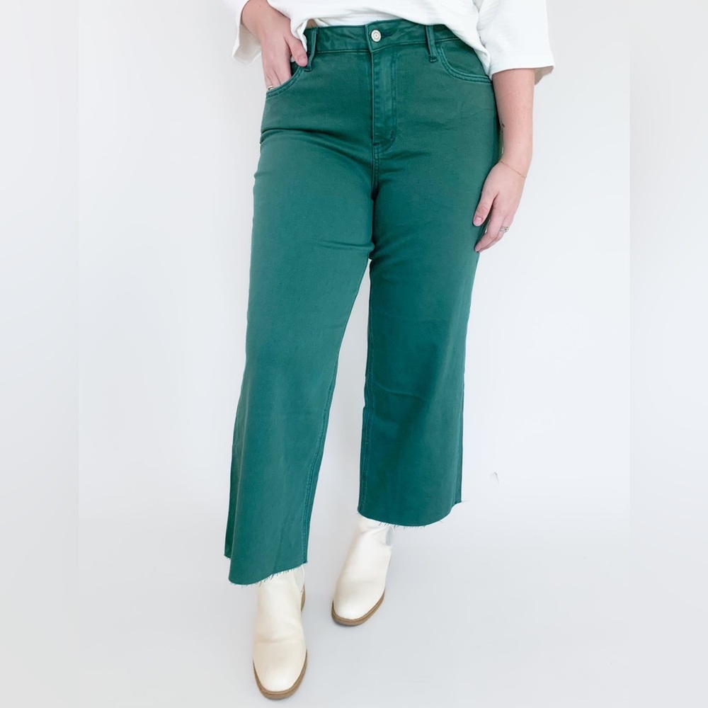 Judy Blue Emerald Green Wide Leg Jeans